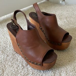 Jeffrey Campbell Leather Studded Platform Wedge